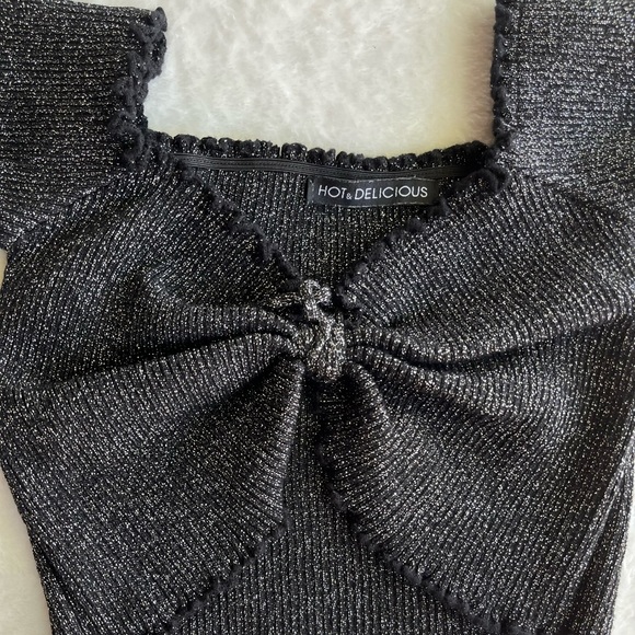 Hot & Delicious Sparkly Butterfly crop Top - Picture 1 of 6